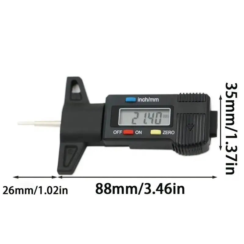 Digital Car Tyre Thickness Gauges Depth Meter For Safe Auto Tyre Tread Monitoring Tyre Wear Detection Measure Caliper Instrum