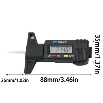 Digital Car Tyre Thickness Gauges Depth Meter For Safe Auto Tyre Tread Monitoring Tyre Wear Detection Measure Caliper Instrum