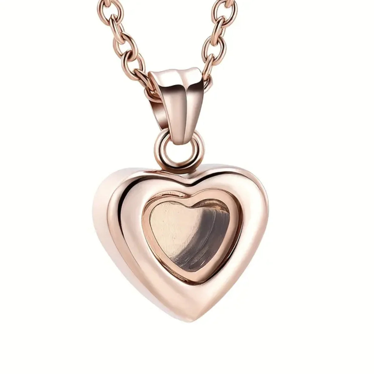 Cremation Jewelry for Ashes for Human Keepsake Stainless Steel Memorial Pendant Cremation Urn Necklace for Human Ashes - ROSE