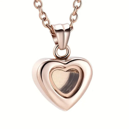 Cremation Jewelry for Ashes for Human Keepsake Stainless Steel Memorial Pendant Cremation Urn Necklace for Human Ashes - ROSE