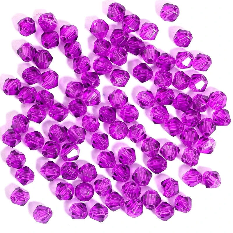 100Pcs 4MM Glass Bicone Shaped Beads Faceted Crystal Beads for Jewelry Making Bracelet Necklace Earrings DIY Beading - 4