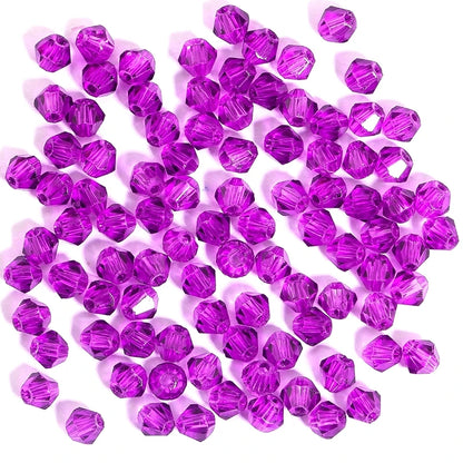 100Pcs 4MM Glass Bicone Shaped Beads Faceted Crystal Beads for Jewelry Making Bracelet Necklace Earrings DIY Beading - 4