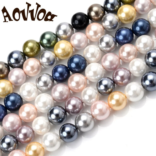 Natural Freshwater Shell Pearls Beads Round Loose Spacer Beads for Jewelry Making DIY Bracelet Necklace Accessories 4 6 8 10m