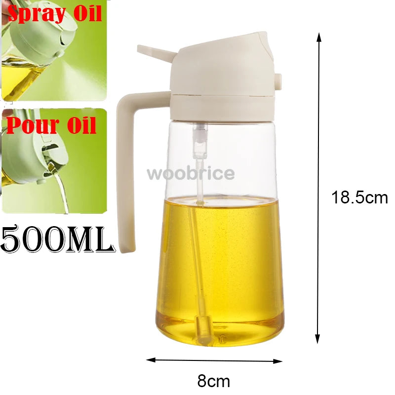 2in1 Kitchen Spray Oil Dispenser Oil Sprayer Polisher Or Only Brush Spray for Air Fryer Salad Grilling Roasting Cooking Kitch