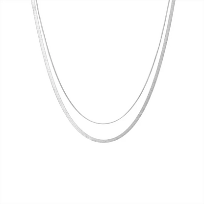 Mariasz Minimalist Snake Lariat Double Chain Necklace Bohemian Gold Color Collarbone Stainless Steel Choker Jewelry for Women