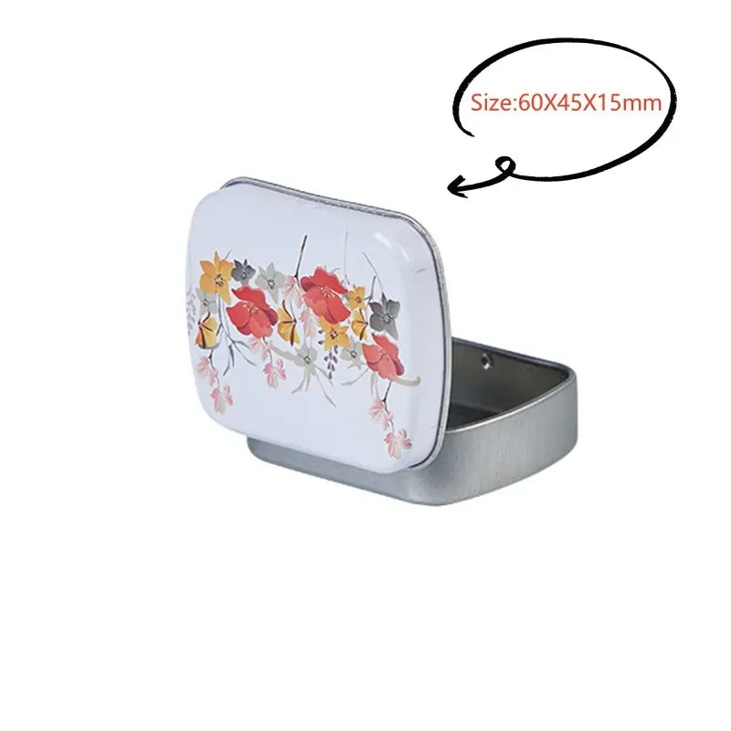 New Square Tin Storage Boxes Small Metal Storage Box Silver Jewelry Keys Coins Metal Box Tin Wedding Candy Storage Tin Can - 