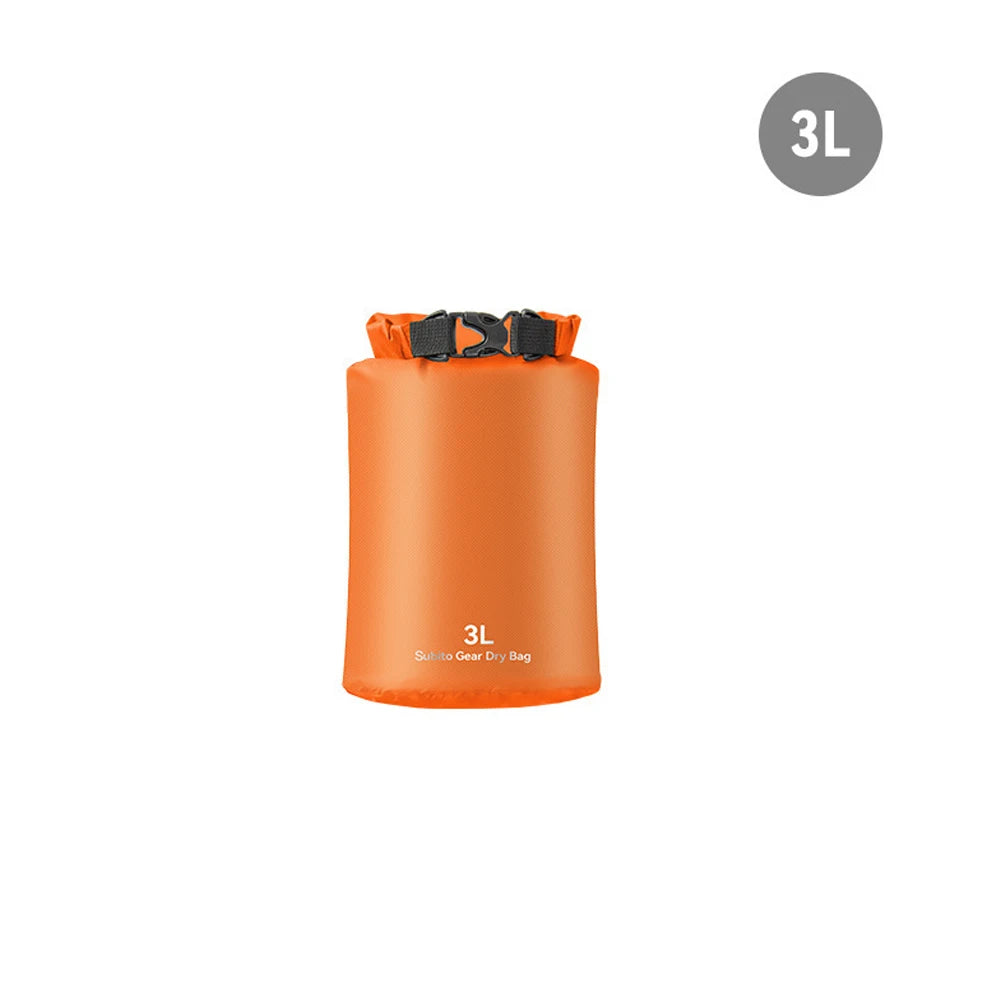 Ultralight Dry Sack Waterproof Dry Bag Outdoors Stuff Sacks for Camping Hiking Kayaking 3L/5L/12L/20L/35L - Orange 3L