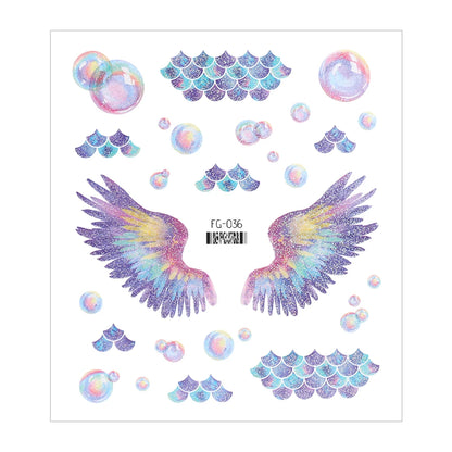 3D Fairy Butterfly Wings Shiny Tattoo Sticker Waterproof Eyes Face Body Art Fake Tattoos For Women Makeup Dance Music Festiva