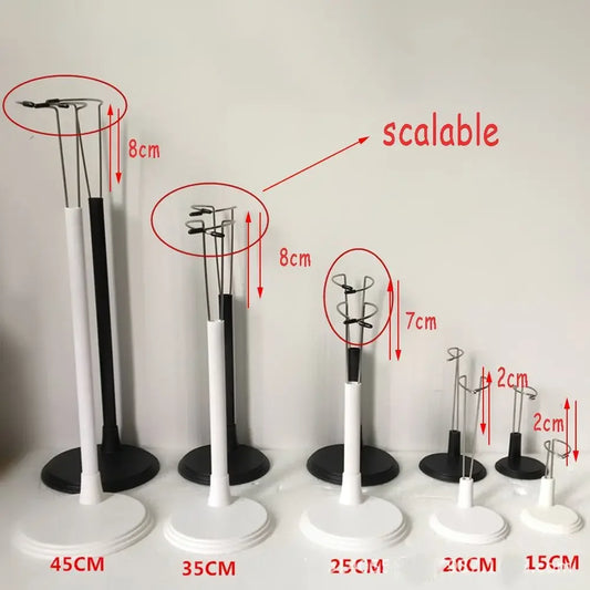 Doll Bracket White Black 15/20/25/35/45CM Adjustable Metal Stand Holder Toy Store Display Support Accessories Toy Store Displ