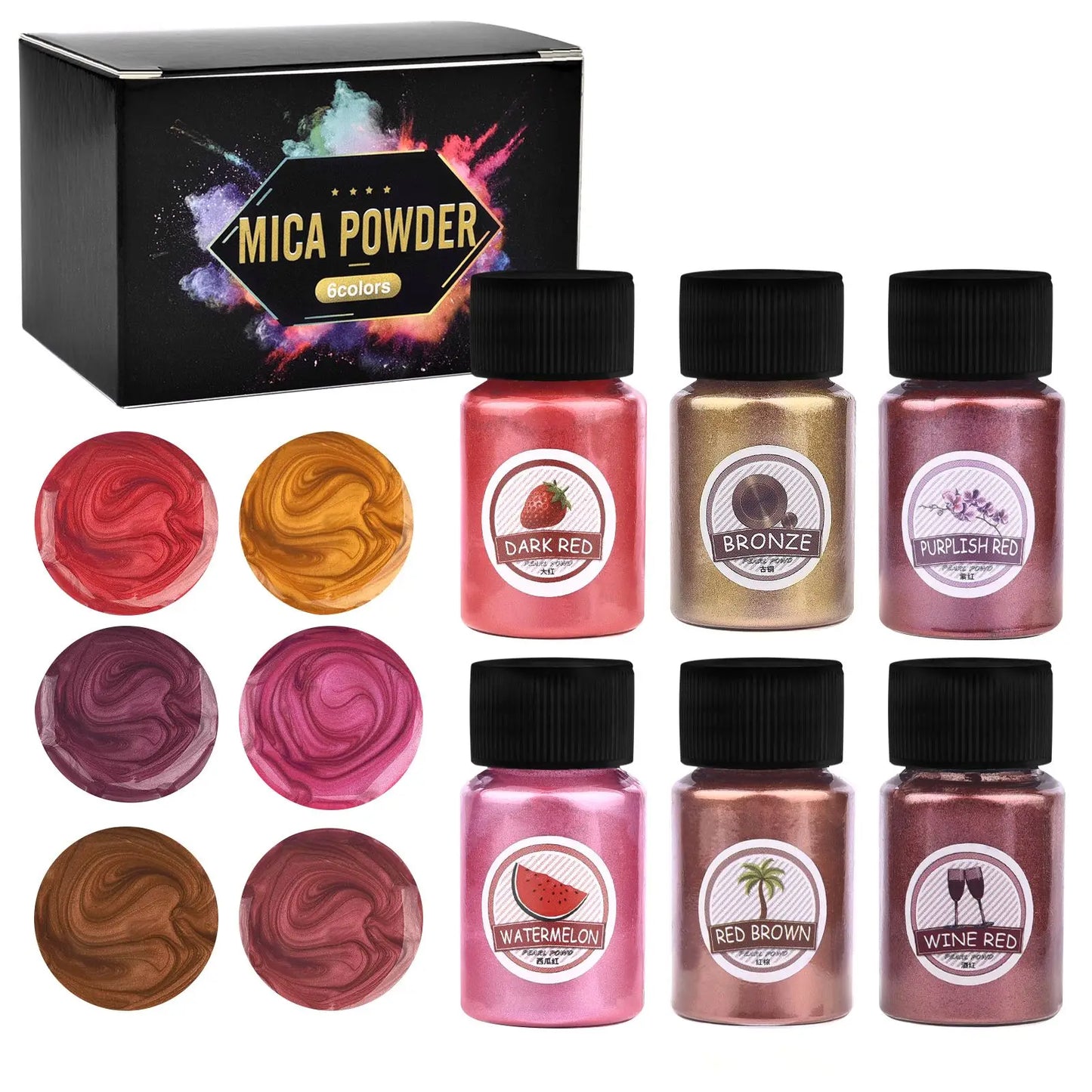 6Colors/Sets Pearl Powder Pigment DIY Epoxy Resin Mold Colorant Dye Pearlescent Epoxy Resin Pigment Jewelry Making Accessorie