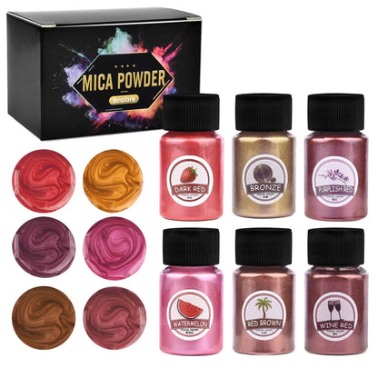 6Colors/Sets Pearl Powder Pigment DIY Epoxy Resin Mold Colorant Dye Pearlescent Epoxy Resin Pigment Jewelry Making Accessorie