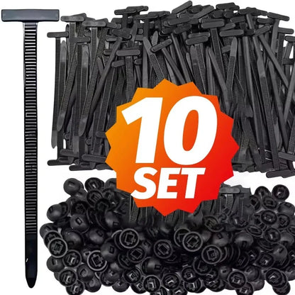 Nylon Cable Tie Buckle Heavy Duty Zip Ties with Pin Button Universal Self-locking Zip Ties Tool Car Daily Repair Fastening St