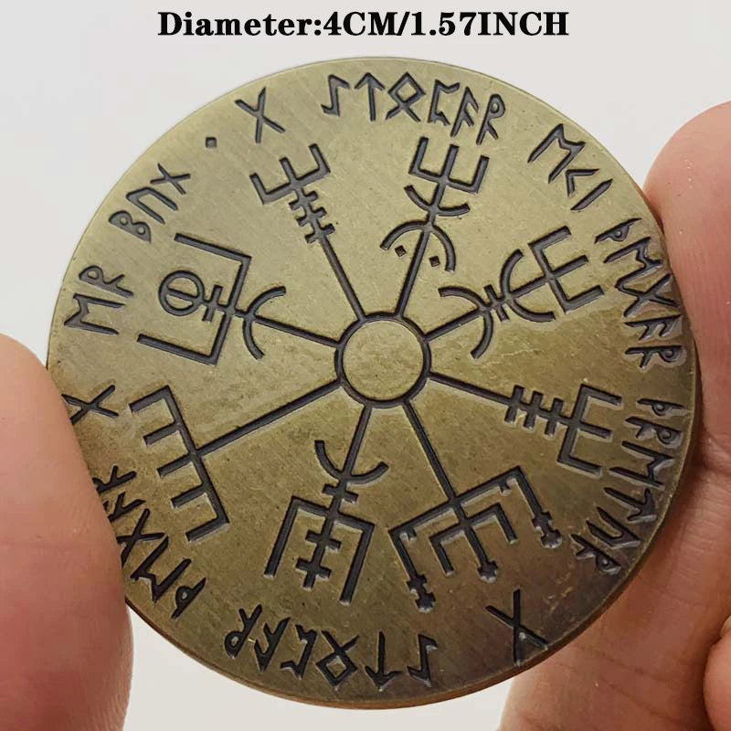 Vegvísir Viking Souvenirs COIN Gifts Lucky Coin Collectible Commemorative Coins Home Decorations