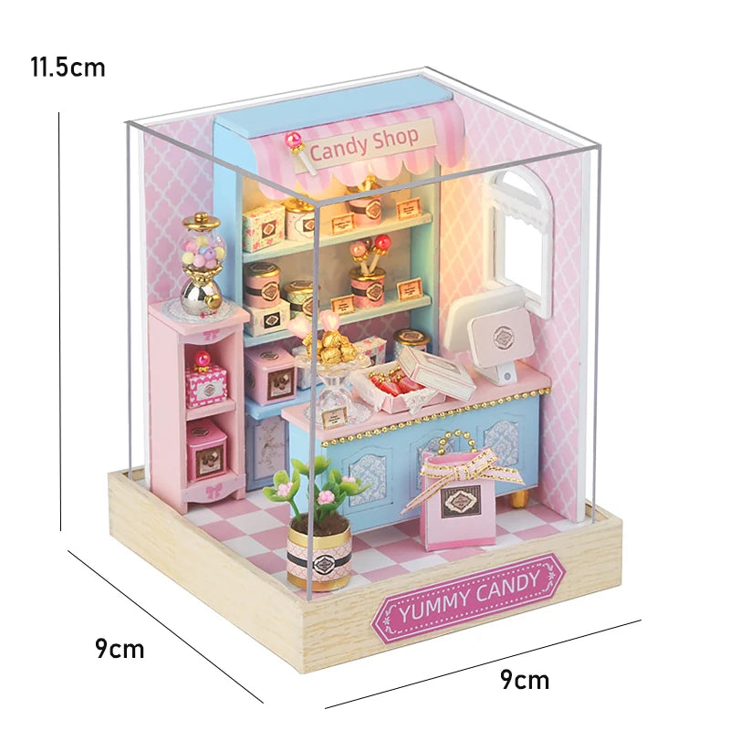 Mini Doll House DIY Small House Kit Handmade 3D Puzzle Assembly Model Building Room Bedroom Decoration Wooden Craft BirthdayG