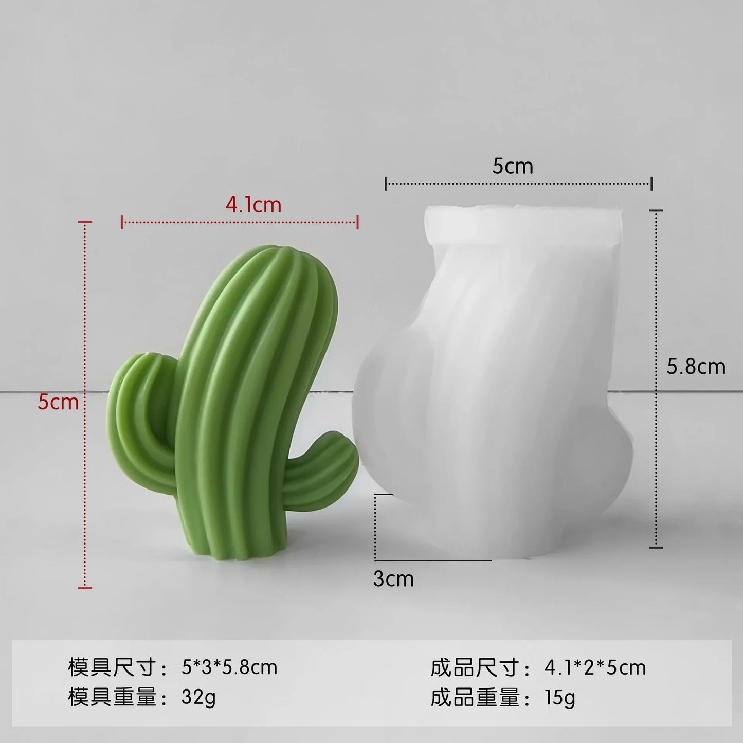 DIY Cactus Aromatherapy Candle Silicone Mold Simulation Cactus Dropper Resin Gypsum Ornament Mold DIY Glue Resin Succulent Mo