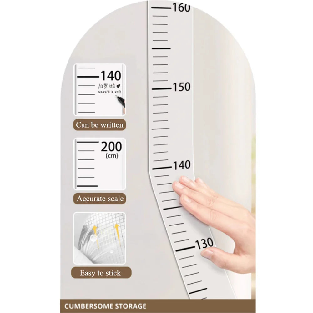 Transparent/White Height Scale Wall Sticker 2 Meter Height Bedroom Background Home Decals Kids Room Decoration Removable Mura