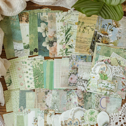 Mr Paper 400pcs Garden Post Office Collection Light Paper Material Pack DIY Handbook Collage Journal Notebook Scrapbook Envel