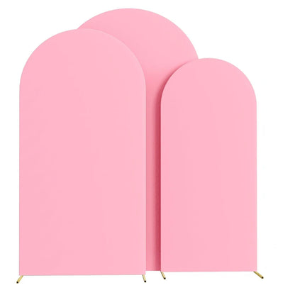 Wedding Arch Cover Arch Backdrop Cover Spandex Fitted Arch Cover for Wedding Birthday Festival Party （Without Shelf） - Light 