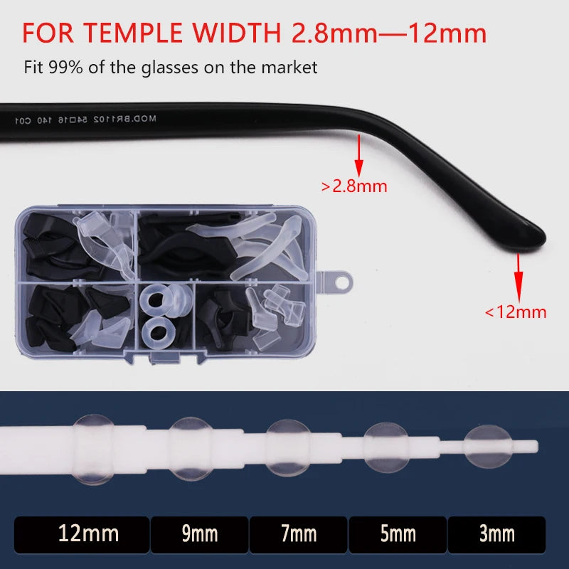 Ear Grip Hooks Anti-slip Holder Glasses Sunglasses Silicone Ear Hook Set For Eyeglasses Eyewear Accessories