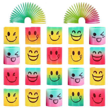 12pcs/Set Rainbow Stacking Music Nostalgic Puzzle Plastic Small Gift Spring CircleMagic Rainbow Circle For Boys Girls Gift