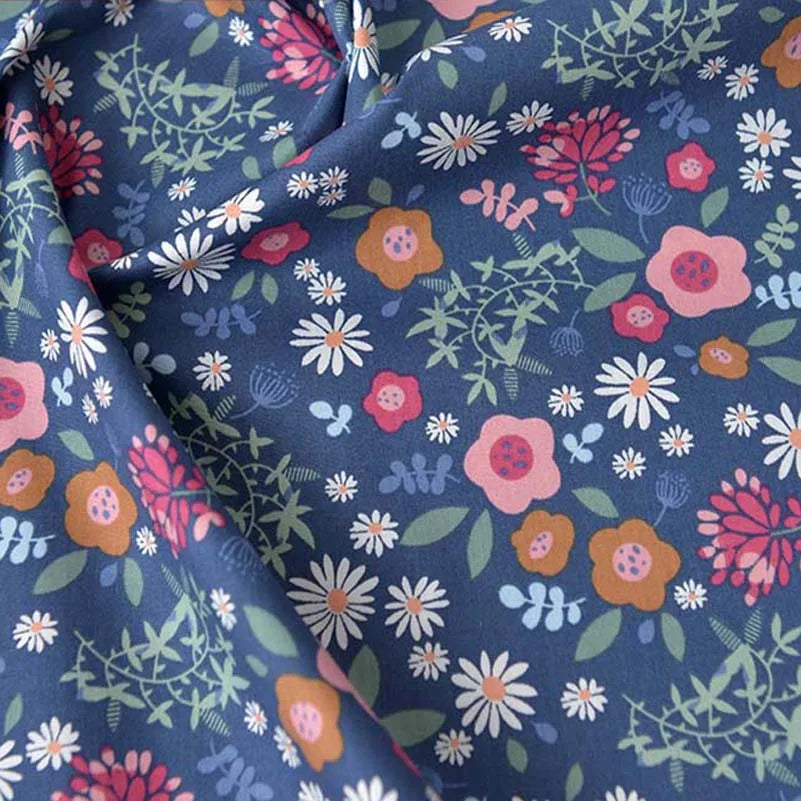 Floral Fabric Flower Cotton Printed Poplin Quilting Clothes Patchwork Muslin Sewing Accessories