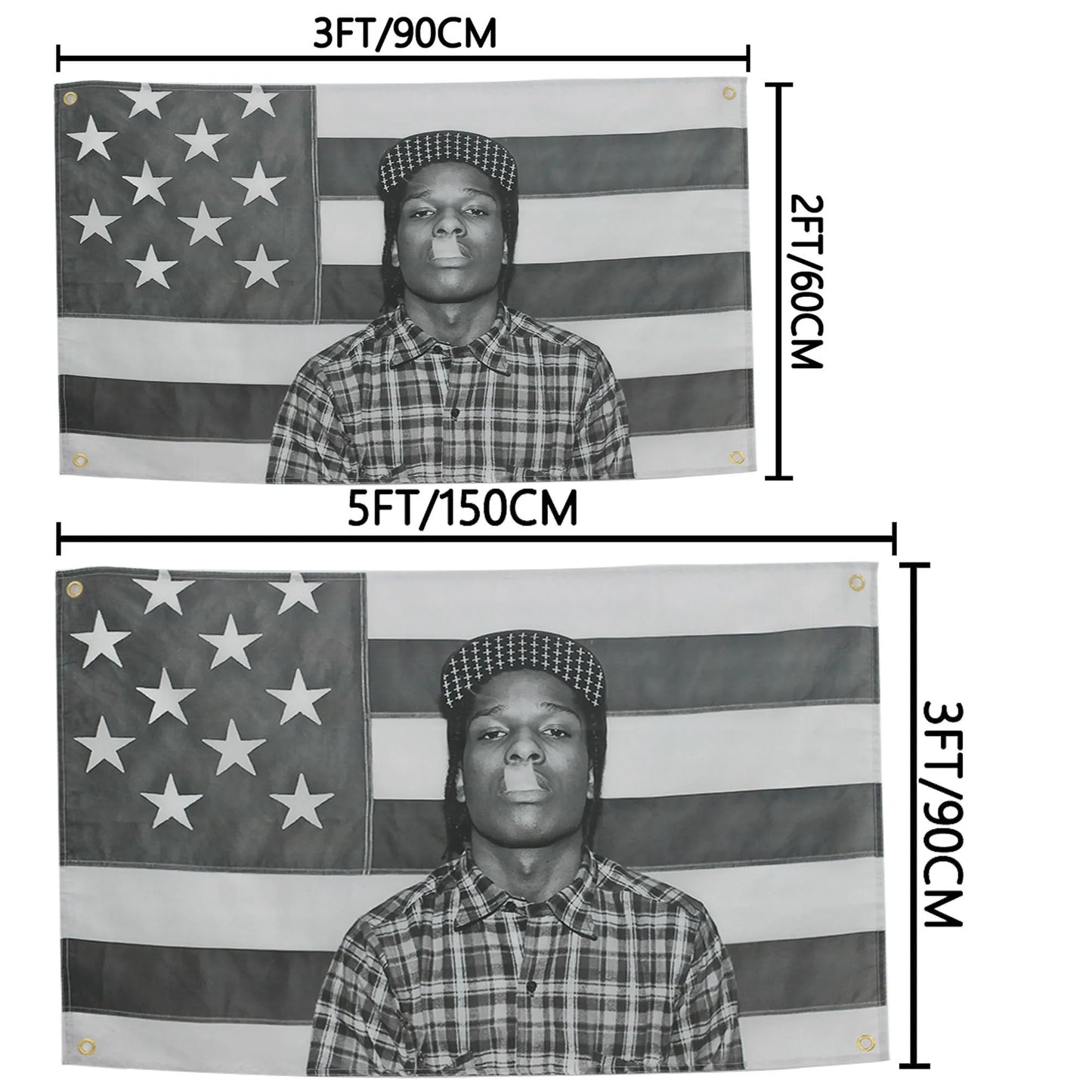 Asap Rockys Flags Rapper Room Decor Aesthetic Music Album Art Posters Wall Hanging Bedroom Concert Background Fans Gift