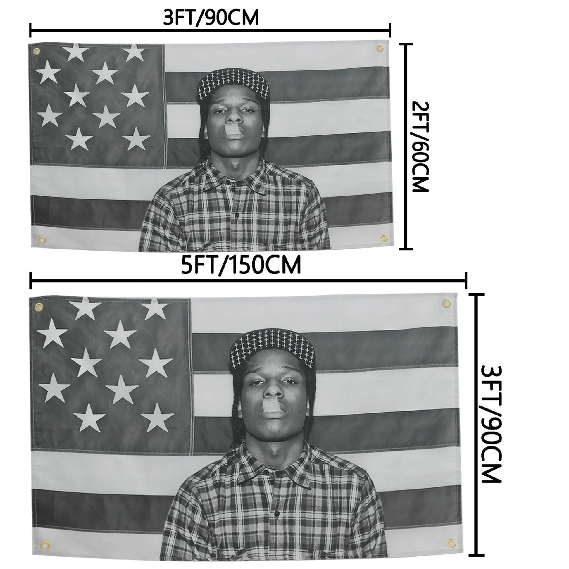 Asap Rockys Flags Rapper Room Decor Aesthetic Music Album Art Posters Wall Hanging Bedroom Concert Background Fans Gift