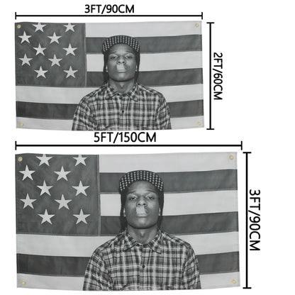Asap Rockys Flags Rapper Room Decor Aesthetic Music Album Art Posters Wall Hanging Bedroom Concert Background Fans Gift