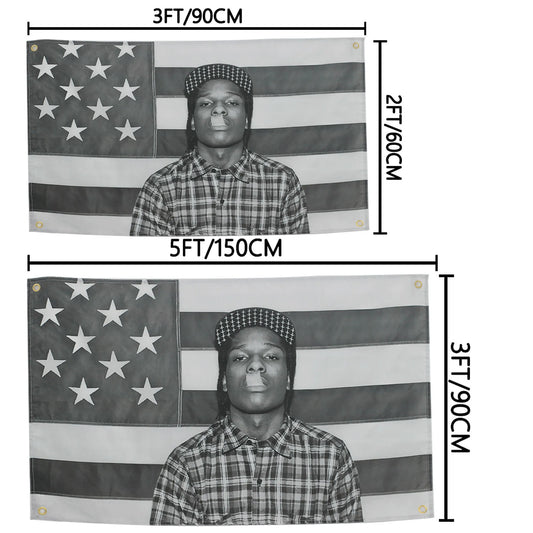 Asap Rockys Flags Rapper Room Decor Aesthetic Music Album Art Posters Wall Hanging Bedroom Concert Background Fans Gift