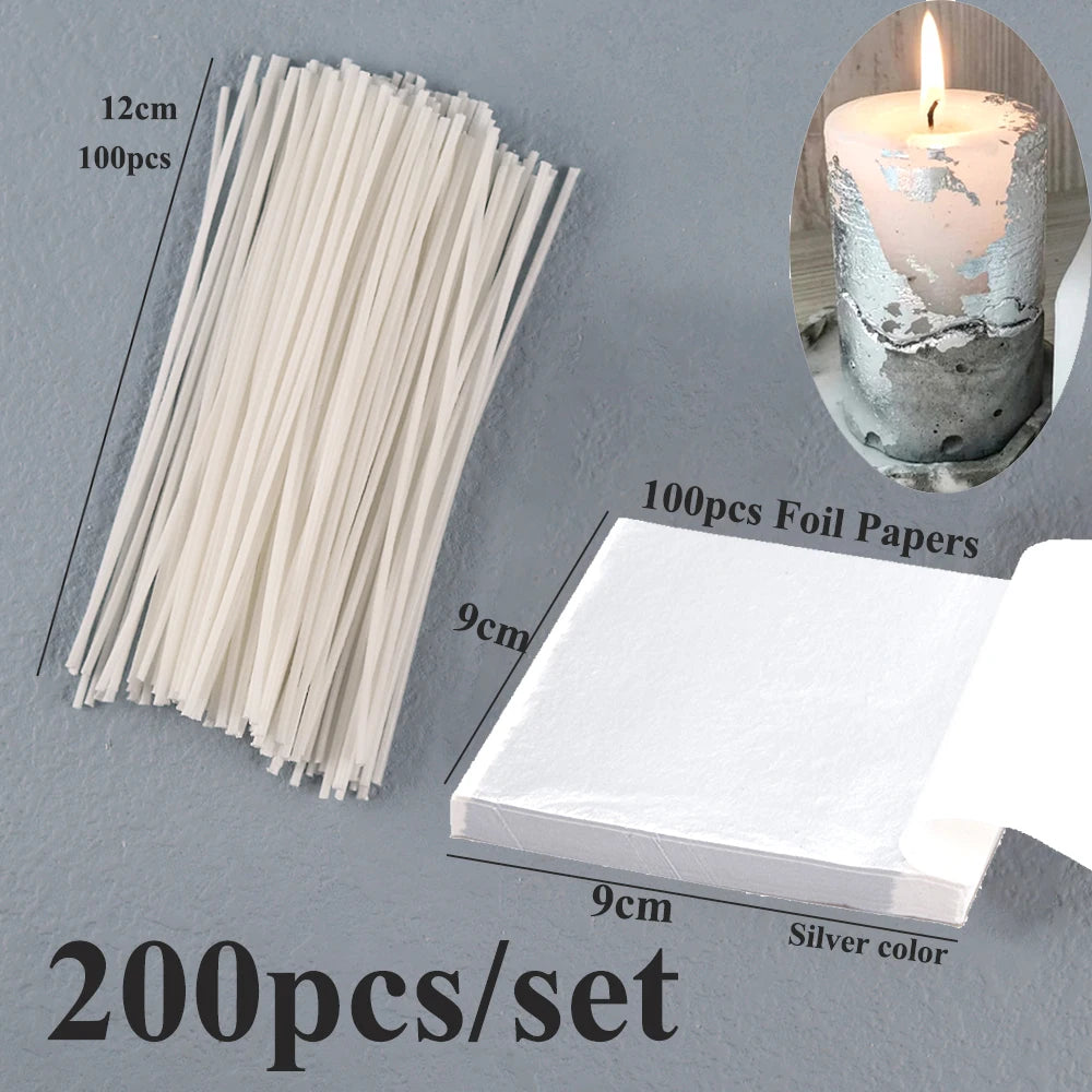 Smokeless Candle Wicks 2.6-20cm Pre-Waxed Cotton Core Wicks with Metal Sustainer Tabs DIY Handmade Candle Making Tools - 12cm