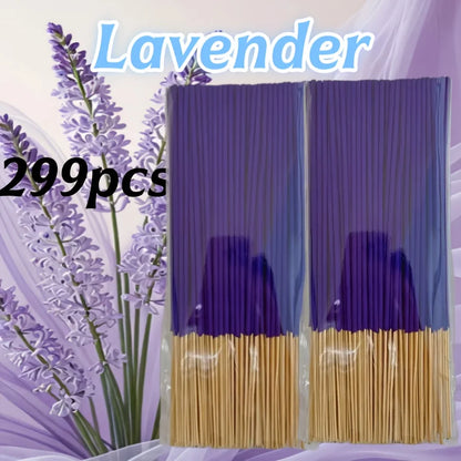 Available in 57/129/299 Pieces, Lavender Premium Incense Sticks, 8.66 Inches - 30~40 Minutes Burning Time, Light Fragrance, S