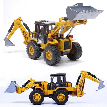 Engineering Diecast Toys for Boys Alloy+Plastic Tractor Excavator Backhoe Crane Bulldozer Kids Truck Children Vehicle Model G