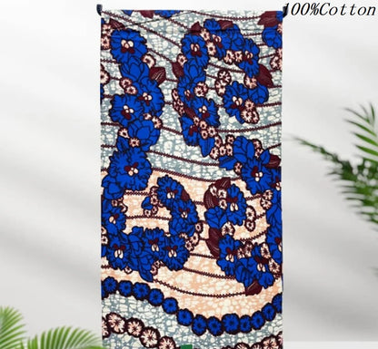 New African Ankara Batik Fabric Super Real Wax African Cotton Material Prints Wax Tissu For Sew 6yards - AS PICTURE B