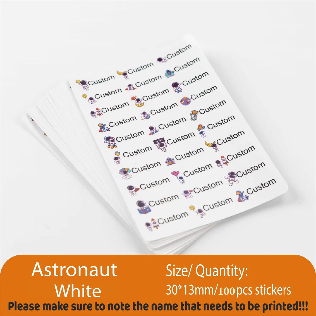 Custom Kawaii Name Tag Sticker Waterproof Stickers Decals Personalized Label for Children School Stationery Bottle - Astro Tr
