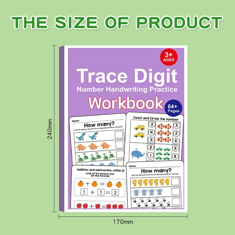 Interactive Math Workbook - Counting, Addition, and Subtraction Within 10, Number Relationships Activities - Visual Learning 