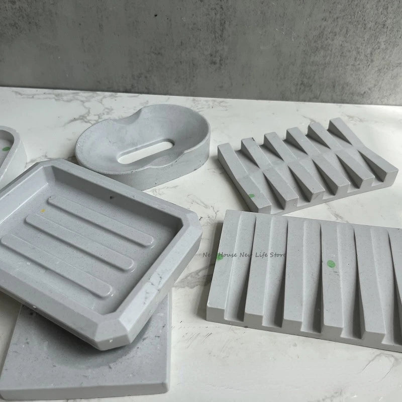 Soap Storage Tray Concrete Silicone Molds Square Soap Dish Plate Resin Epoxy Moulds Handmade Cement Plaster Soap Box Holder M