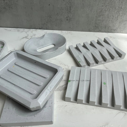 Soap Storage Tray Concrete Silicone Molds Square Soap Dish Plate Resin Epoxy Moulds Handmade Cement Plaster Soap Box Holder M