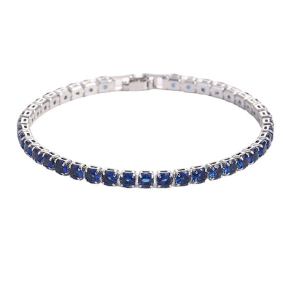 Luxury Hiphop Iced Out 4mm Cubic Zirconia Crystal Tennis Bracelets For Women Men Gold Color Silver Color Bracelet Chain Jewel