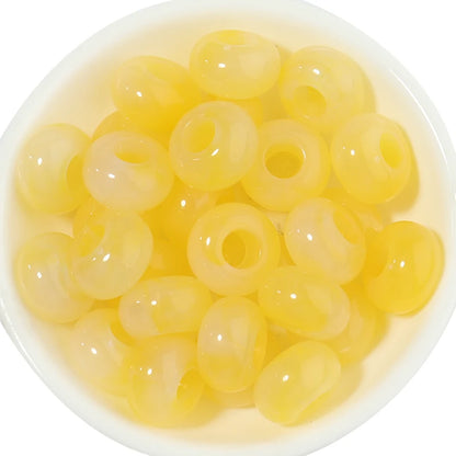 50pcs/lot Colorful Round Acrylic Beads Big Hole Loose Spacer Beads For Jewelry Making DIY Necklaces Bracelets Accessories - y
