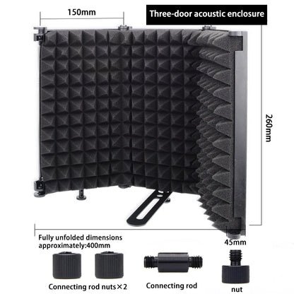 3/5, panel recording spray screen, noise-reducing and sound-absorbing microphone, high-density absorption foam for filtering 