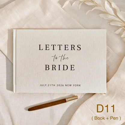Custom Wedding Guest Book with Pen Personalized Linen Hardcover Photo Album Wedding Keepsake & Anniversary Memory Guestbook G