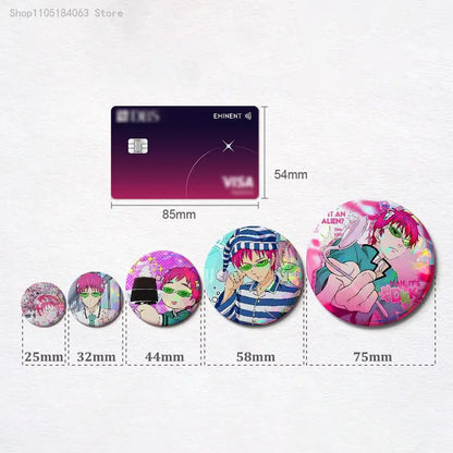 S-Saiki K D-Disastrous L-Life Badges 25 32 44 58 75 mm Round Cosplay Pin Bag Decor Fans Collect Friends Gifts Brooch Souvenir