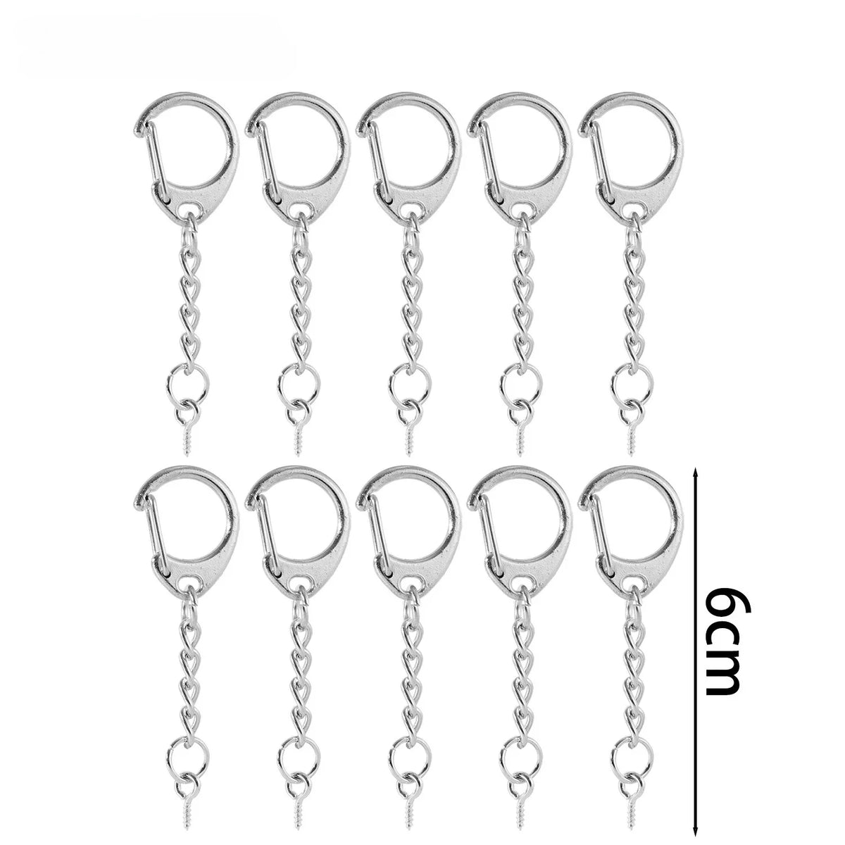 C Shaped Clasps Key Ring Lobster Clasp Keychains Connector Hook For DIY Jewelry Making Finding Key Chain Accessories - Style 