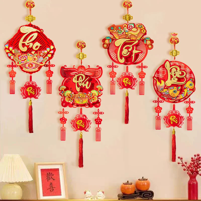 Vietnamese Spring Festival Decorations Paper Flowers Hanging Ornament 2026 New Year Home Decoraitons Room Wall Decor - S1