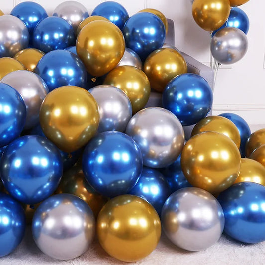 Metal Blue Thick Transparent Starry Sky Latex Helium Balloon Set for Birthdays Weddings Blue Theme Balloon Graduation Decorat