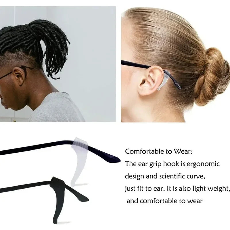 2/40pcs Silicone Ear Hook Anti-slip Glasses Leg Ear Sleeve Bracket Fastener Sunglasses Accessories Grip Anti-fall Eyewear Hol