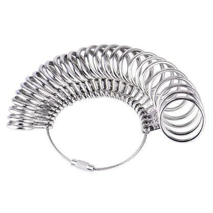 Metal Ring Sizer Measuring Tool Set Gauge Mandrel Stick Finger Tool Jewelry Making Equipments Accessories - A