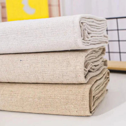 50x150cm Raw Cloth Hemp Cotton Linen Fabric Burlap Texture for Sewing Patchwork Painting Quilting Table Runner Party Decorati