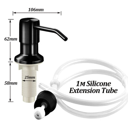 Stainless Steel Soap Dispenser Extension Tube Kit Kitchen Sink Liquid Soap Dispenser Bathroom Lotion Detergent Hand Press Pum
