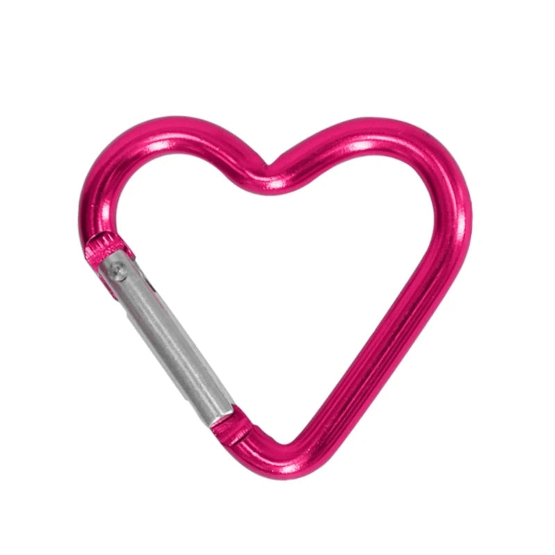 Aluminum Alloy Outdoor Star Shaped Spring Locking Carabiner Clip Keychains for Backpack Camping Hiking Traveling - deep rose 